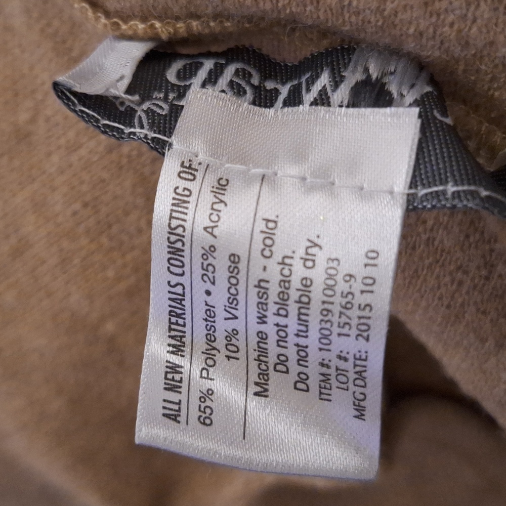 Tan Long Shrug with Open Front and Shawl Collar - Picture 11 of 11